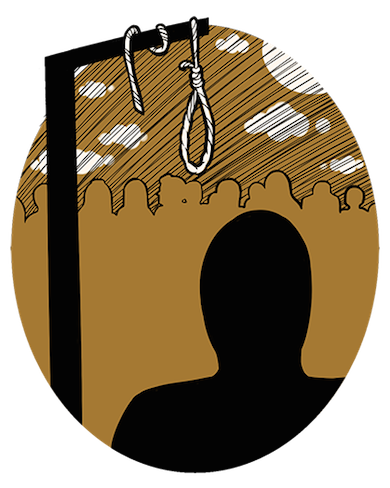 The hangman's silhouette and the noose